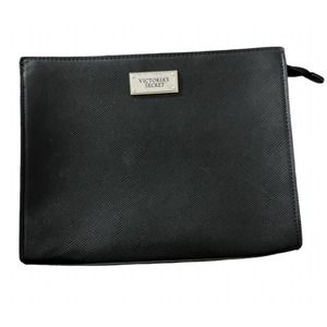 Victoria's Secret Black Clutch Bag Zip Closure 10" x 7.8"
